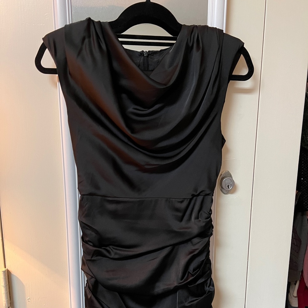 Do + Be Black Satin Dress